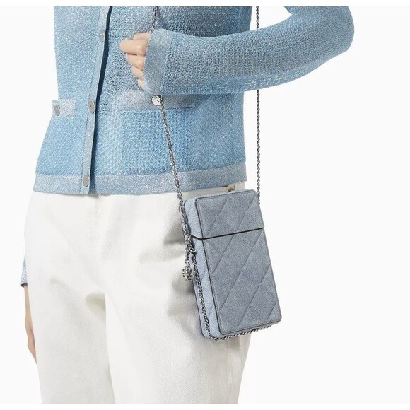 Tory Burch Handbags - Tory Burch FLEMING Flap PHONE CROSSBODY Quilted Denim SUEDE New RET. $440